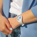 White and blue silicone ladies quartz watch 秋冬款式 Ice-Watch